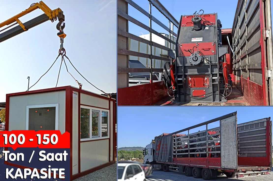 100 - 150 Ton / Saat Kapasiteli Taş Kırma Eleme Tesisi Sevkiyatı